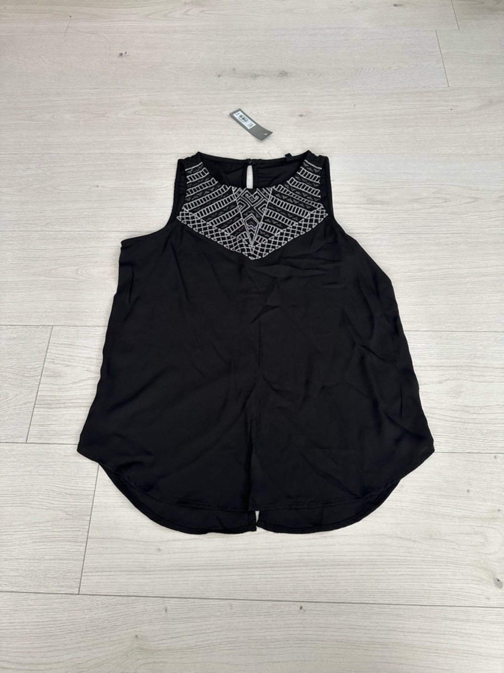 New Apt 9 tank blouse- black
embroidered front
